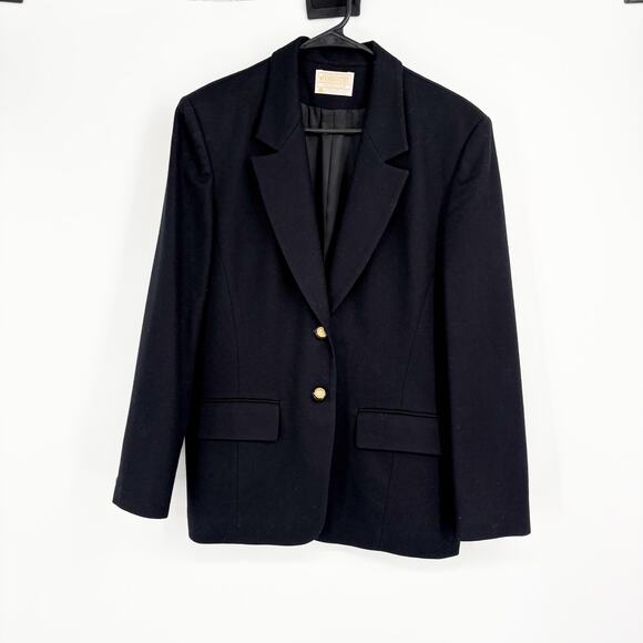 Vintage Pendleton 100% Virgin Wool Black Blazer Size10 Business Career Academia - Picture 1 of 11